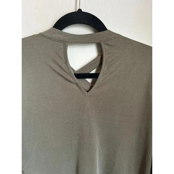 Altar'd State Sage Army Green Criss-Cross Neck Shift Swing Long Sleeve Dress - Picture 8 of 9